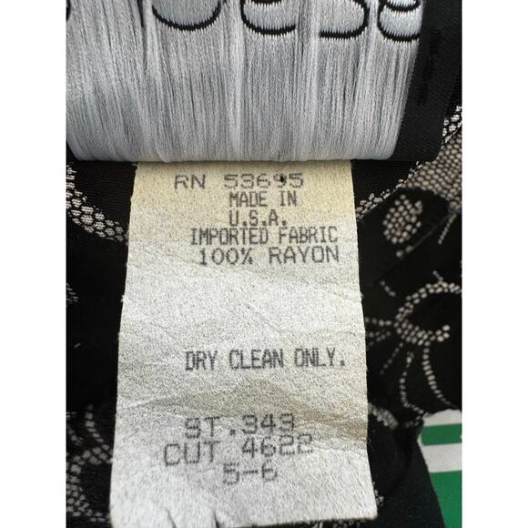 Vintage Phoebe Black and White Midi Dress Size 5/6 - Picture 7 of 7